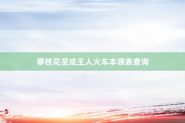 攀枝花至成王人火车本领表查询